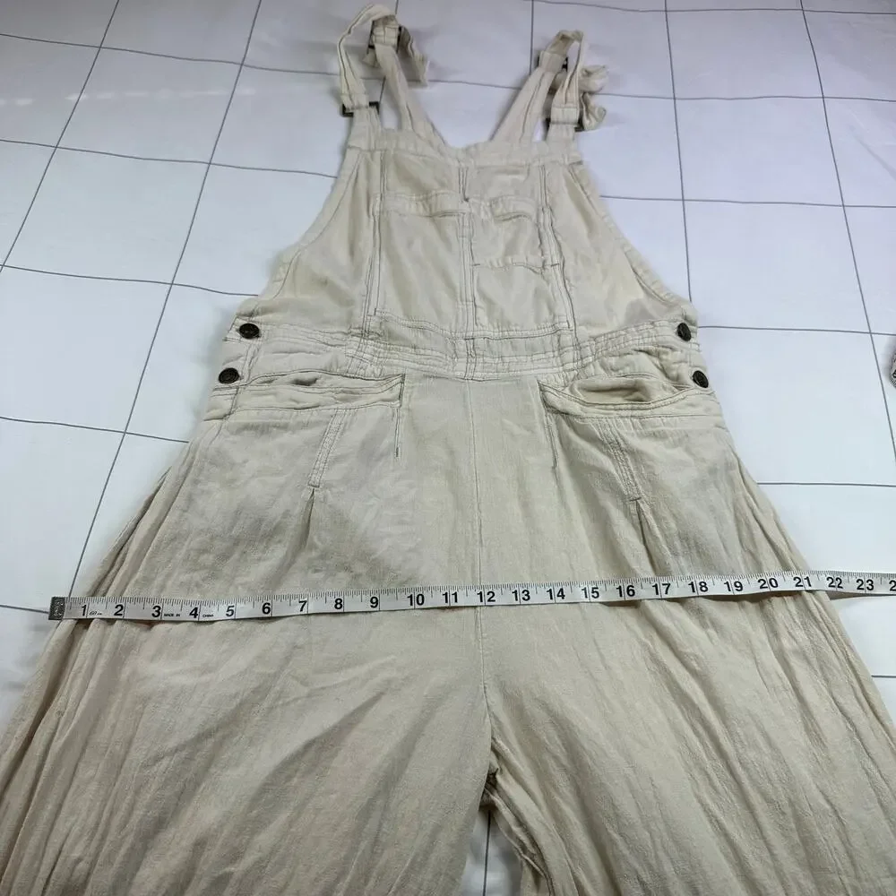 Free People Overalls Womens Medium Morning Oat Follow the Sun One Piece Balloon